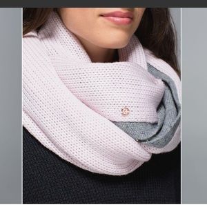 Lululemon Blissed Out Circle Scarf Pink/gray Merino Wool